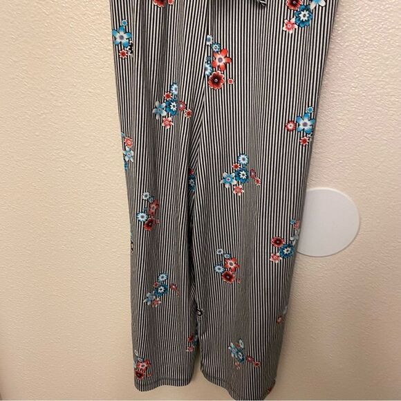 Wonder Nation Striped Jumpsuit floral Romper bodysuit stretchy jersey XL 14/16 - Picture 6 of 11